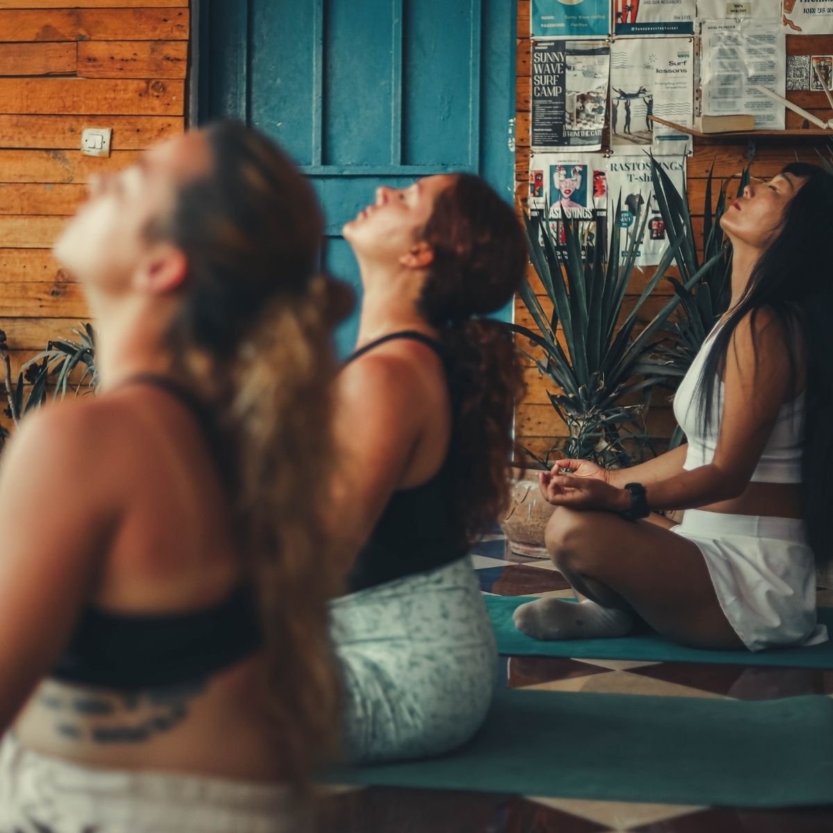Sunset yoga on the deck