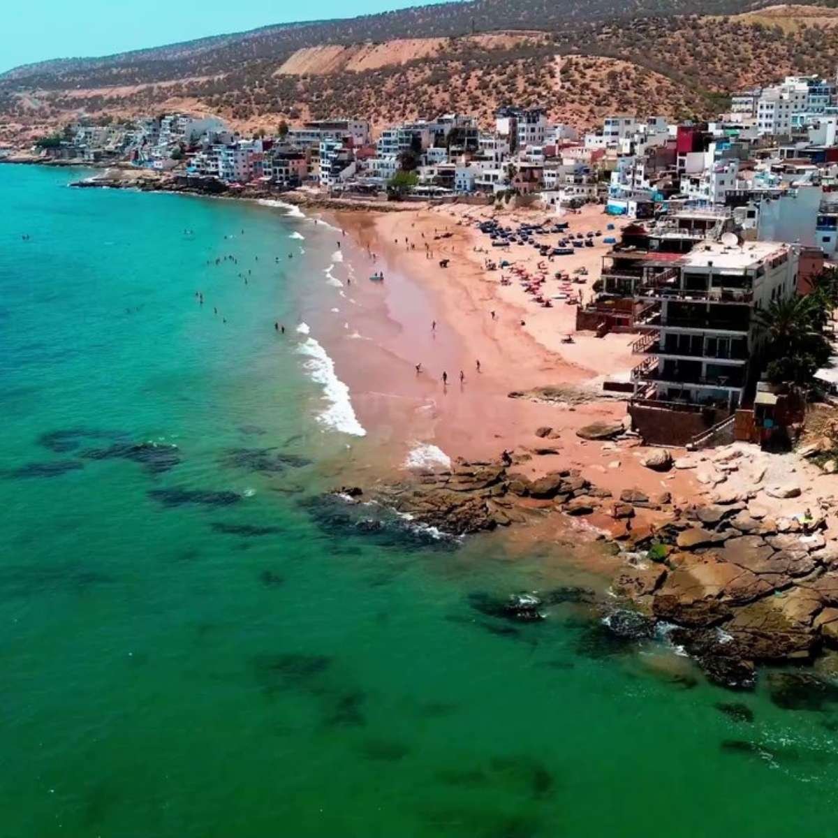 Taghazout village and coastline